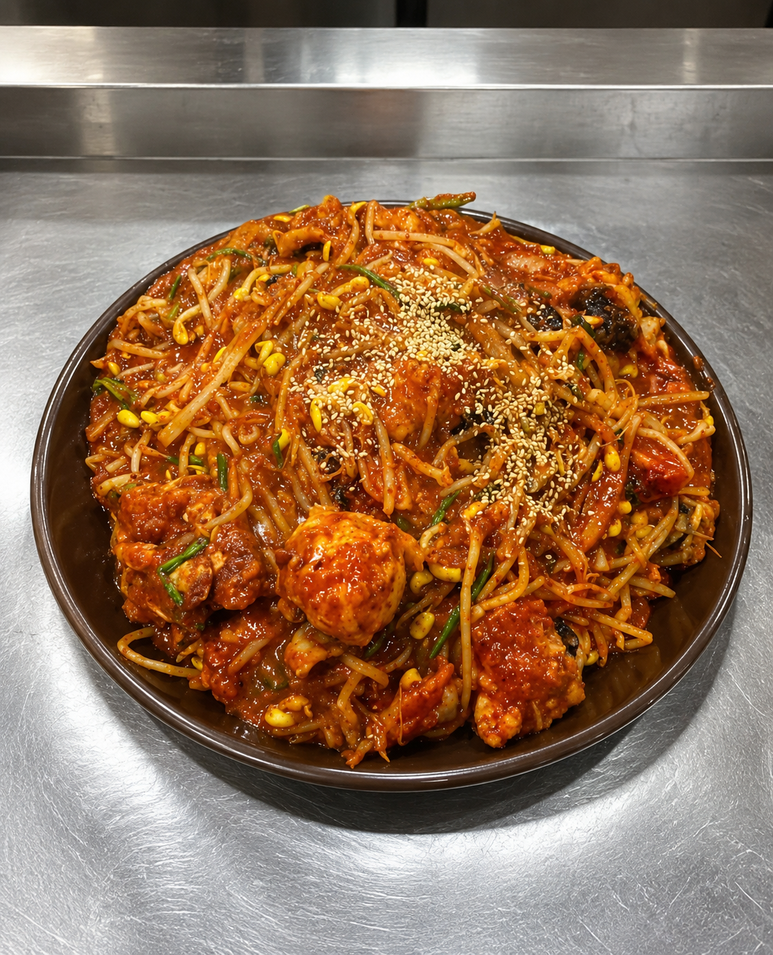 아구찜 – spicy braised monkfish special